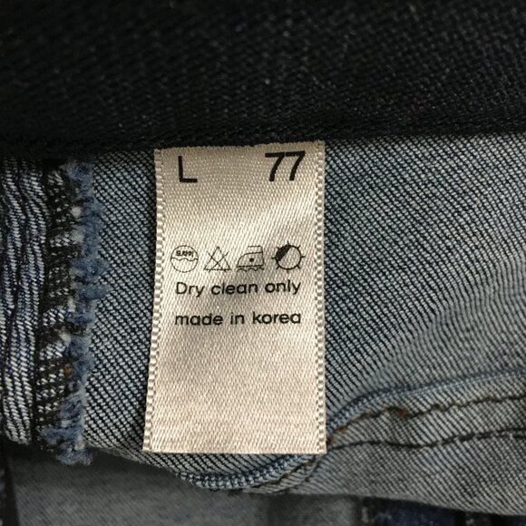K-Fashion Made in Korea Stretchy Jean Elastic Waist Womens Size 28 Bootcut Denim - Picture 11 of 12